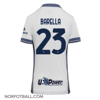 Billige Fotballdrakt Inter Milan Nicolo Barella #23 Replika Bortedrakt Dame 2024-25 Kortermet